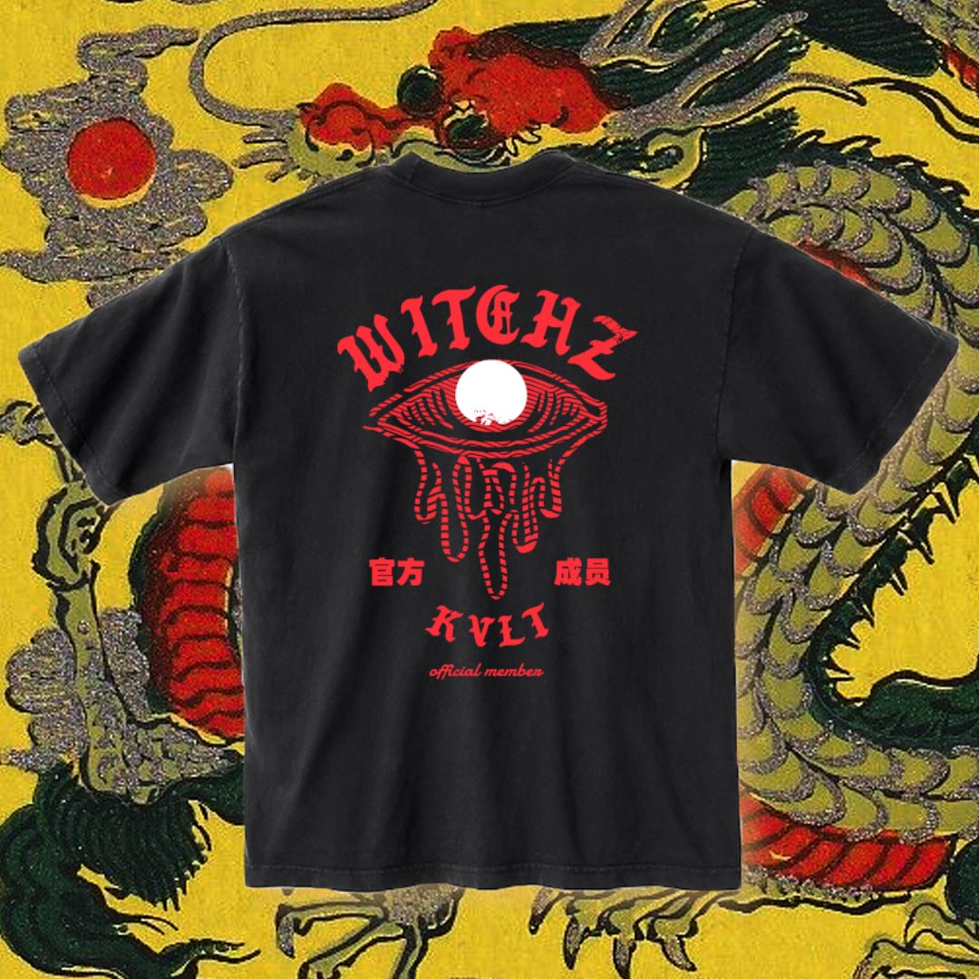 WITCHZ original t-shirt logo on back black t-shirt